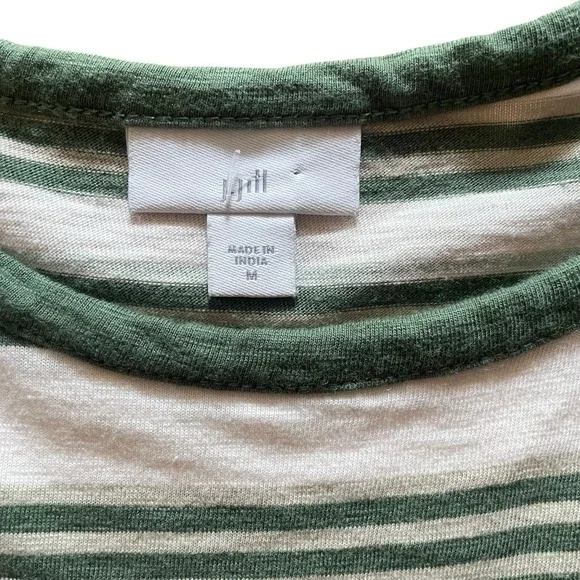 J Jill Women's Tank Dress Green Pink Striped Casual Preppy Lightweight Medium - Picture 10 of 12